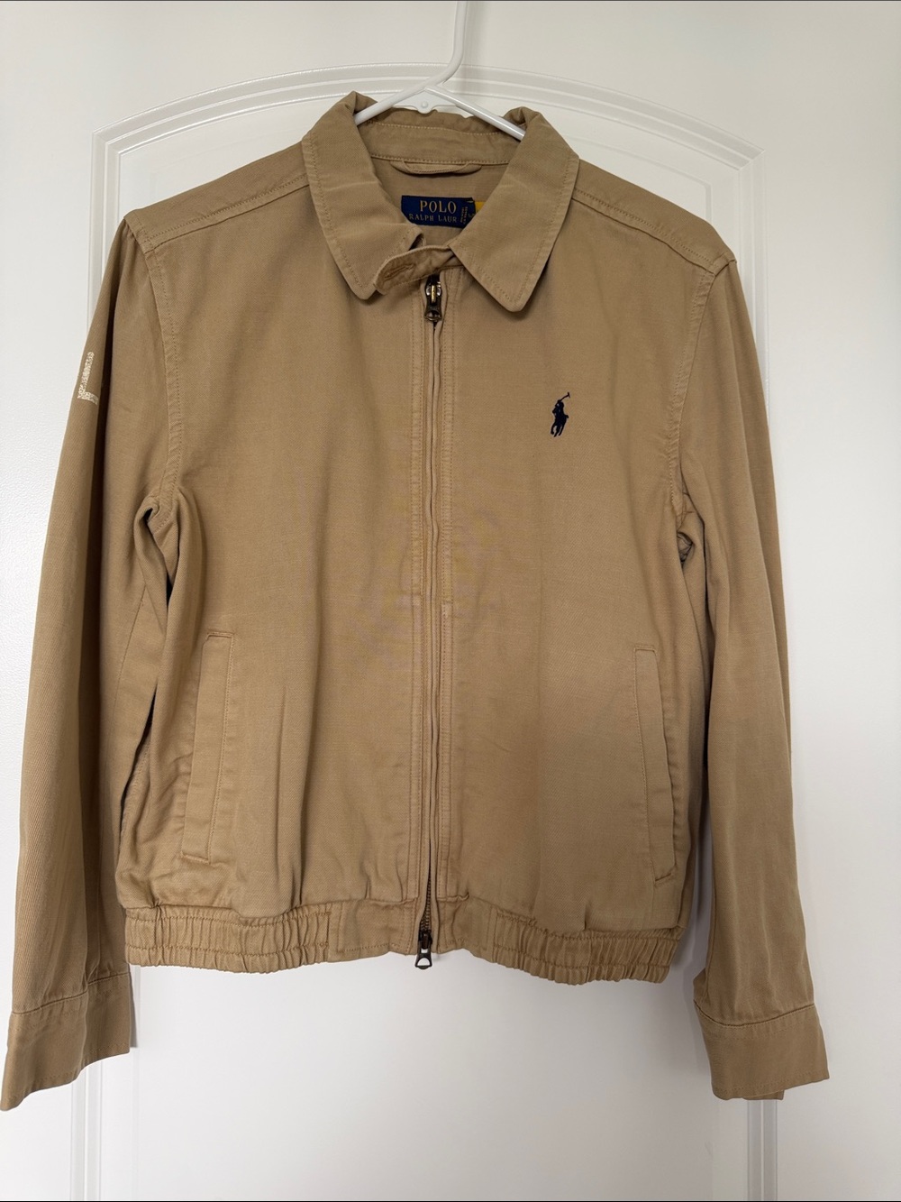Polo by Ralph Lauren Khaki Zip-Front Cotton Jacket